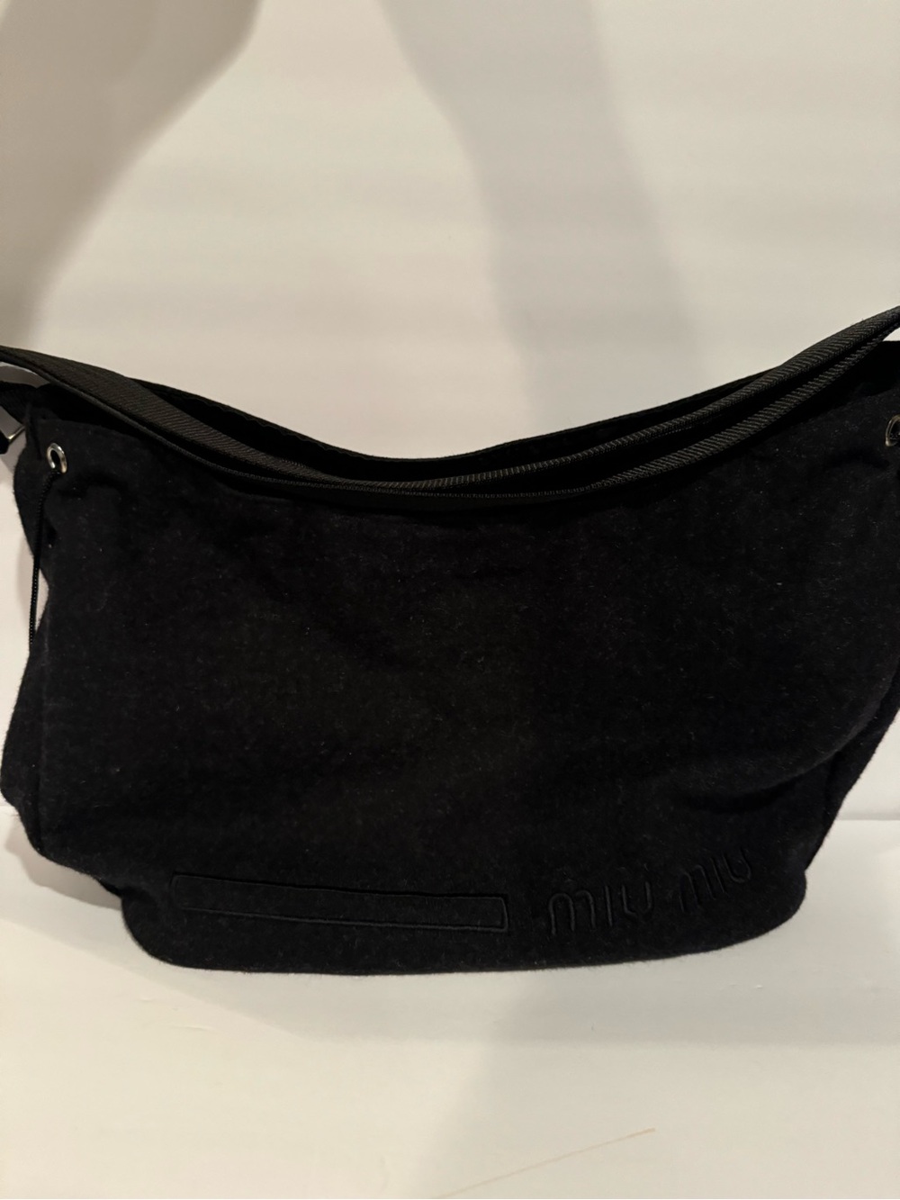 Vintage Y2k Miu Miu Wool Cinch Bag